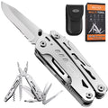 18-in-1 Stainless Steel Multitool Pocket Knife – Pliers, Scissors, Saw, Corkscrew & 9 Screwdrivers with Safety Lock & Nylon Sheath – EDC Multi-Tool for Camping, Hiking & Survival