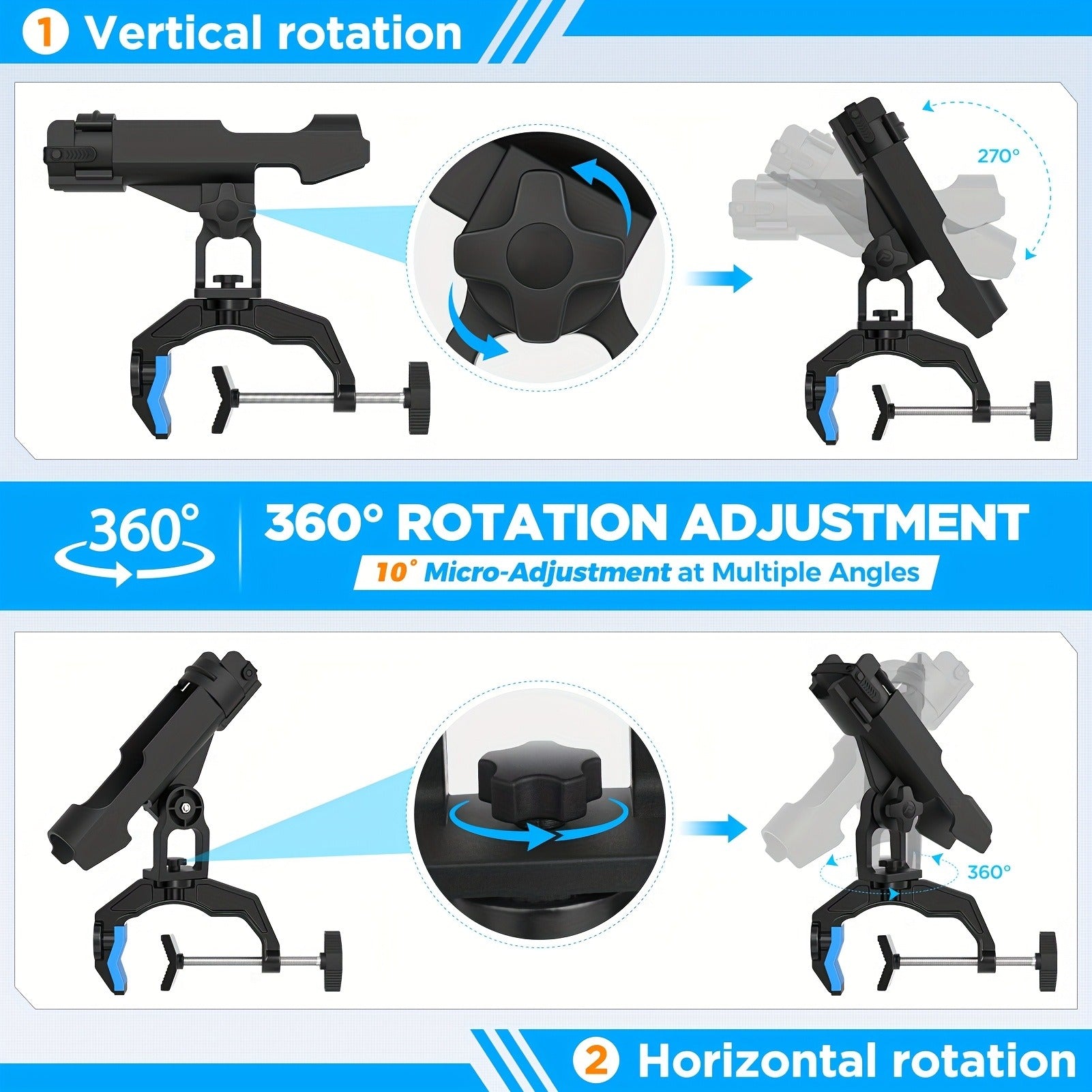 Boat Fishing Rod Holder – Durable Pole Holder for Fishing Boat & Canoe | 2-Pack / 4-Pack