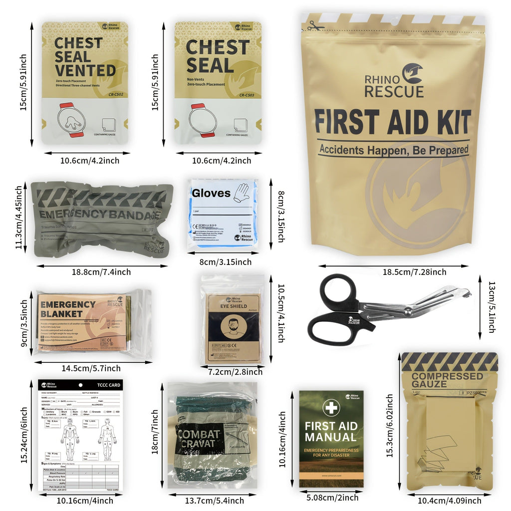 Tactical Emergency Trauma Kit 11pcs – Combat First Aid Survival Kit for Outdoor, Hunting & Rescue