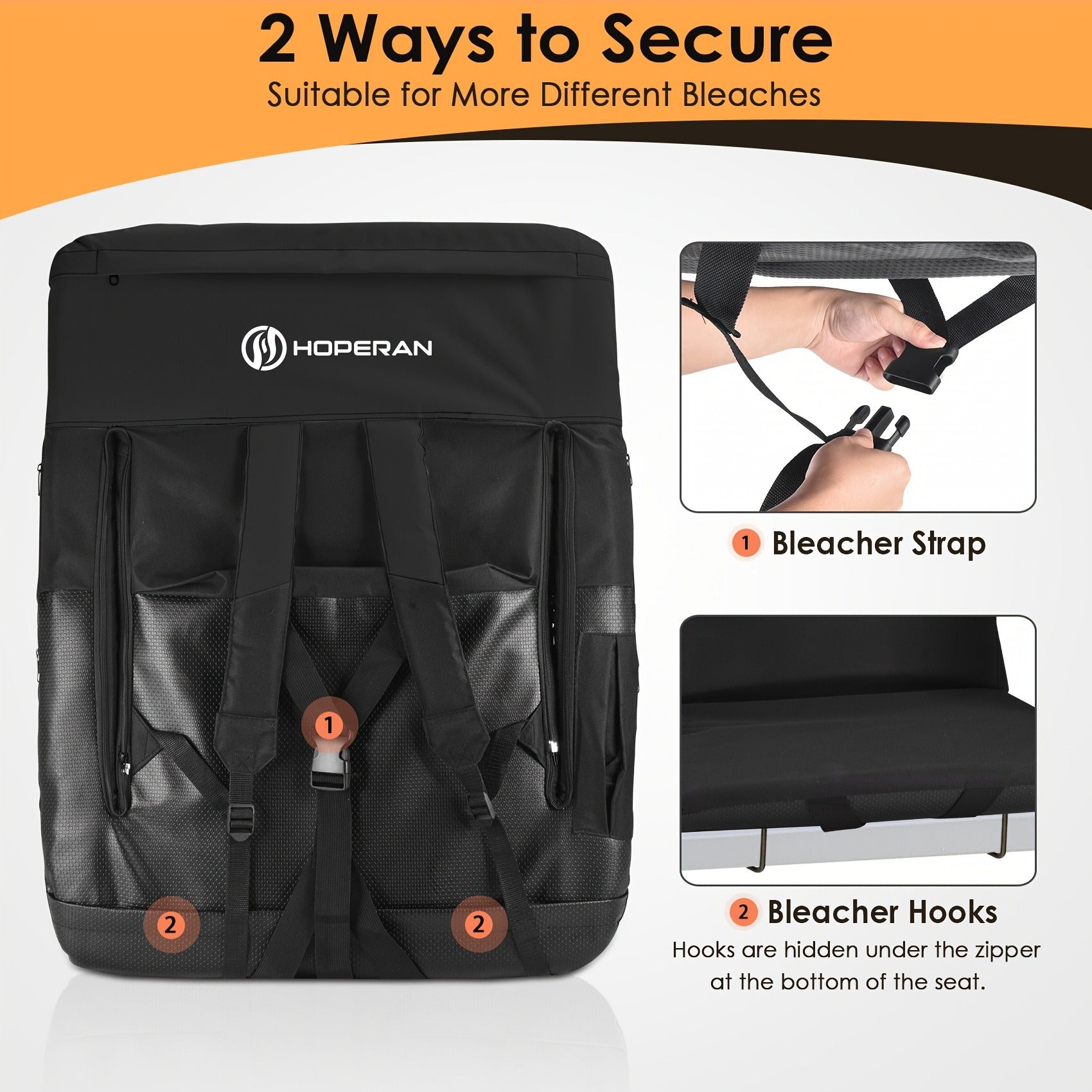 Heated Stadium Seat with Massage, 3-Level Heat & 6 Modes