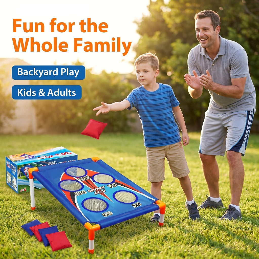 Bean Bag Toss Game Set – 5-Hole Scoring Board, 8 Bean Bags & Carry Bag – Outdoor Backyard Lawn & Beach Game for Adults & Kids, Family Party, Birthday & Holiday Gift