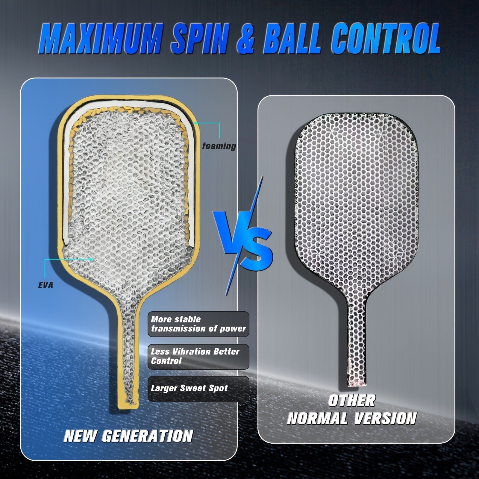 Carbon Fiber Pickleball Paddle T800 Thermoformed – 16mm Double Foam EVA Core, Elongated Racket for Spin, Power & Control – Includes Cover & Eraser, Gift for Men & Women