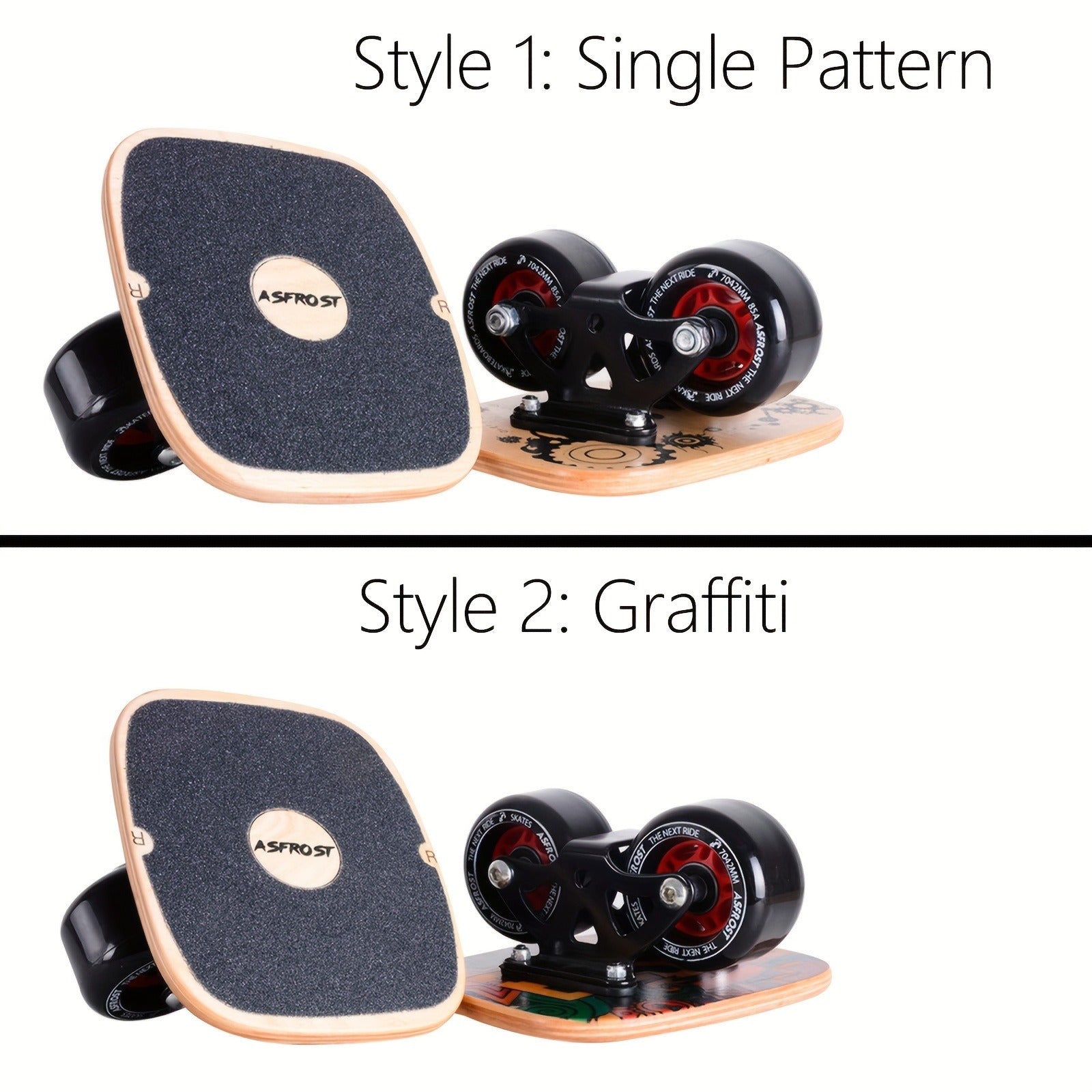 Split Drift Skateboard with PU Wheels & High-End Bearings | 7-Layer Maple Deck Anti-Slip Portable Roller Road Drift Skates Plate – Flexible Lightweight Design for Tricks & Street Skating (2 Styles)