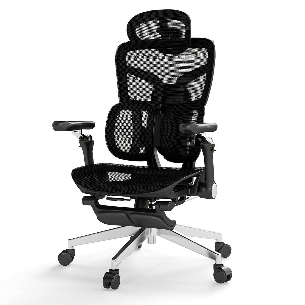 Ergonomic Office Chair with Footrest & 6D Armrests – High Back Lumbar Support Swivel Desk Chair for Home Office