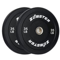 Rubber Bumper Weight Plates Olympic 2-Inch Steel Insert for Strength Training, Weightlifting & Home Gym – 35LB/55LB Pair