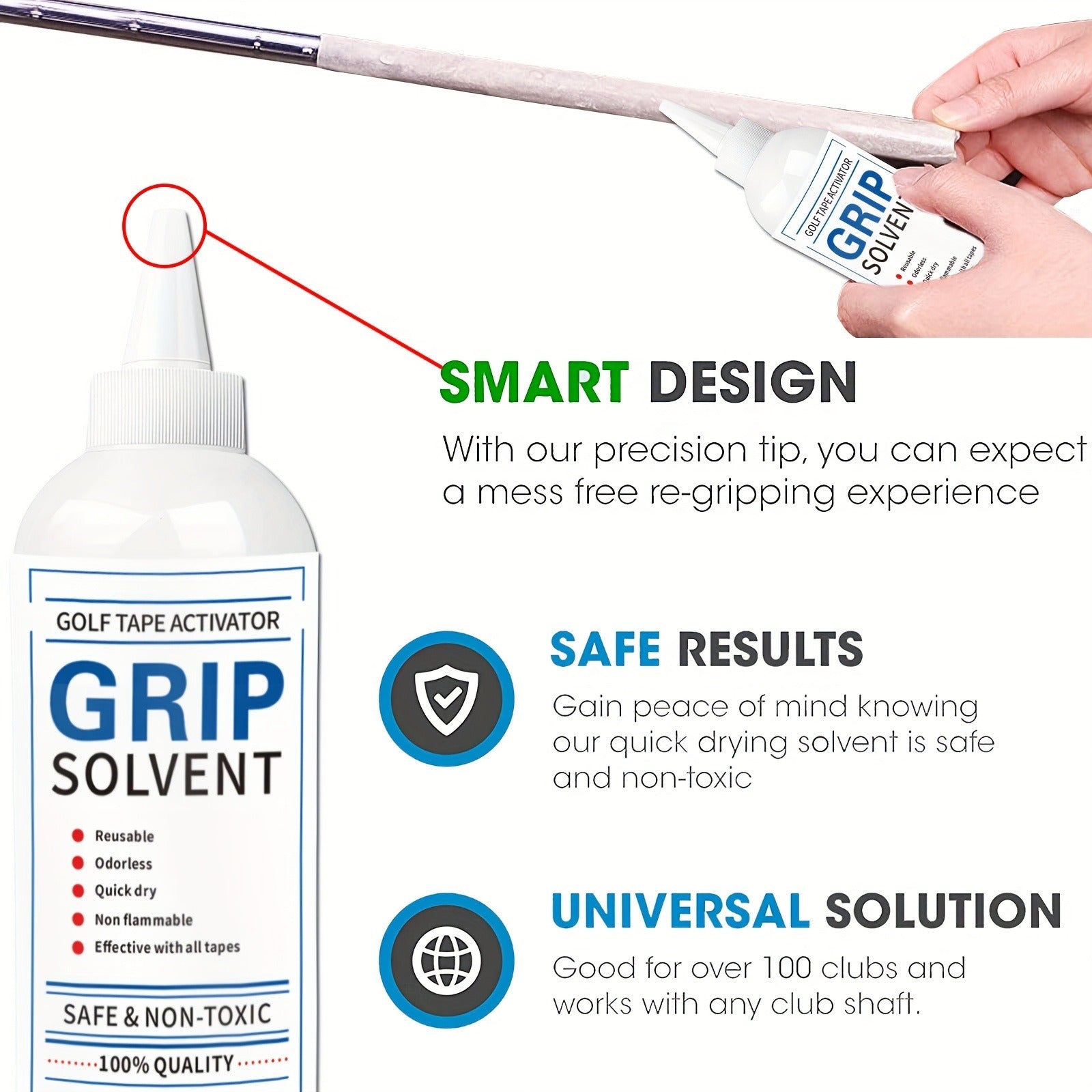Golf Grip Regripping Kit 4 Sets with Hook Blades Grip Tape Strips Grip Solvent 8oz Rubber Vise Clamp Complete Golf Club Grip Installation Replacement Tool Set for All Club Types