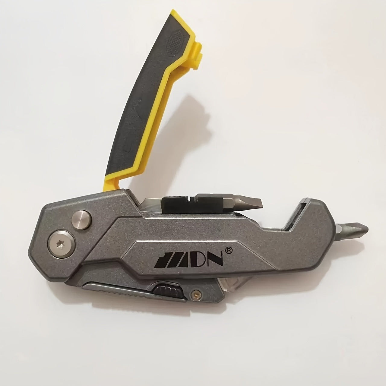 Folding Utility Knife Aluminum Alloy Multifunctional EDC Box Cutter with Screwdriver Blades 10 Replacement Blades for DIY Camping Outdoor