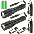 Picatinny Rail Flashlight 2 Pack - High Lumen Tactical Torch, 5 Modes, USB Rechargeable, 20mm Rail Mount, Wrist Strap & Remote Switch Included for Hunting, Shooting & Outdoor Use