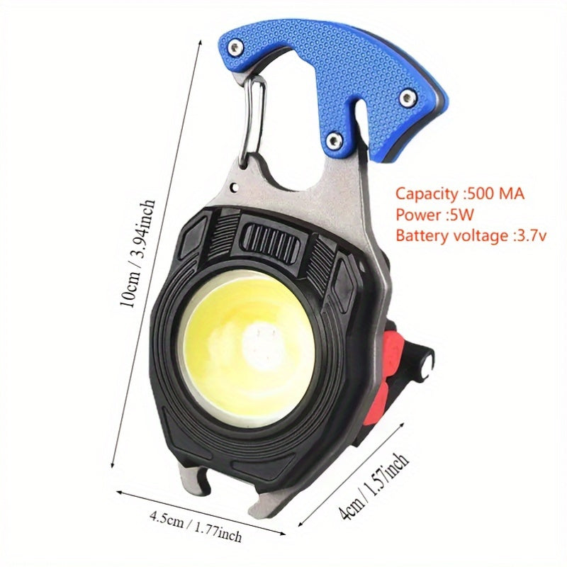 COB LED Keychain Flashlight with Lighter – 7-in-1 EDC 3-Pack