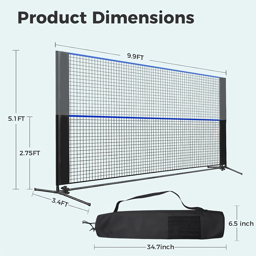 Badminton Volleyball Net Portable Adjustable Height 10ft 14ft 17ft Weather-Resistant Outdoor Indoor Backyard Pool Court Net with Carry Bag for Backyard Lawn Beach Park Play