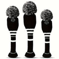 Knitted Golf Club Head Covers 3-Pack Set for Driver & Fairway Woods, Fits 460cc Drivers, Hook & Loop Closure Protective Headcovers for 1 3 5 Woods, Stylish Mixed Color Golf Club Protectors