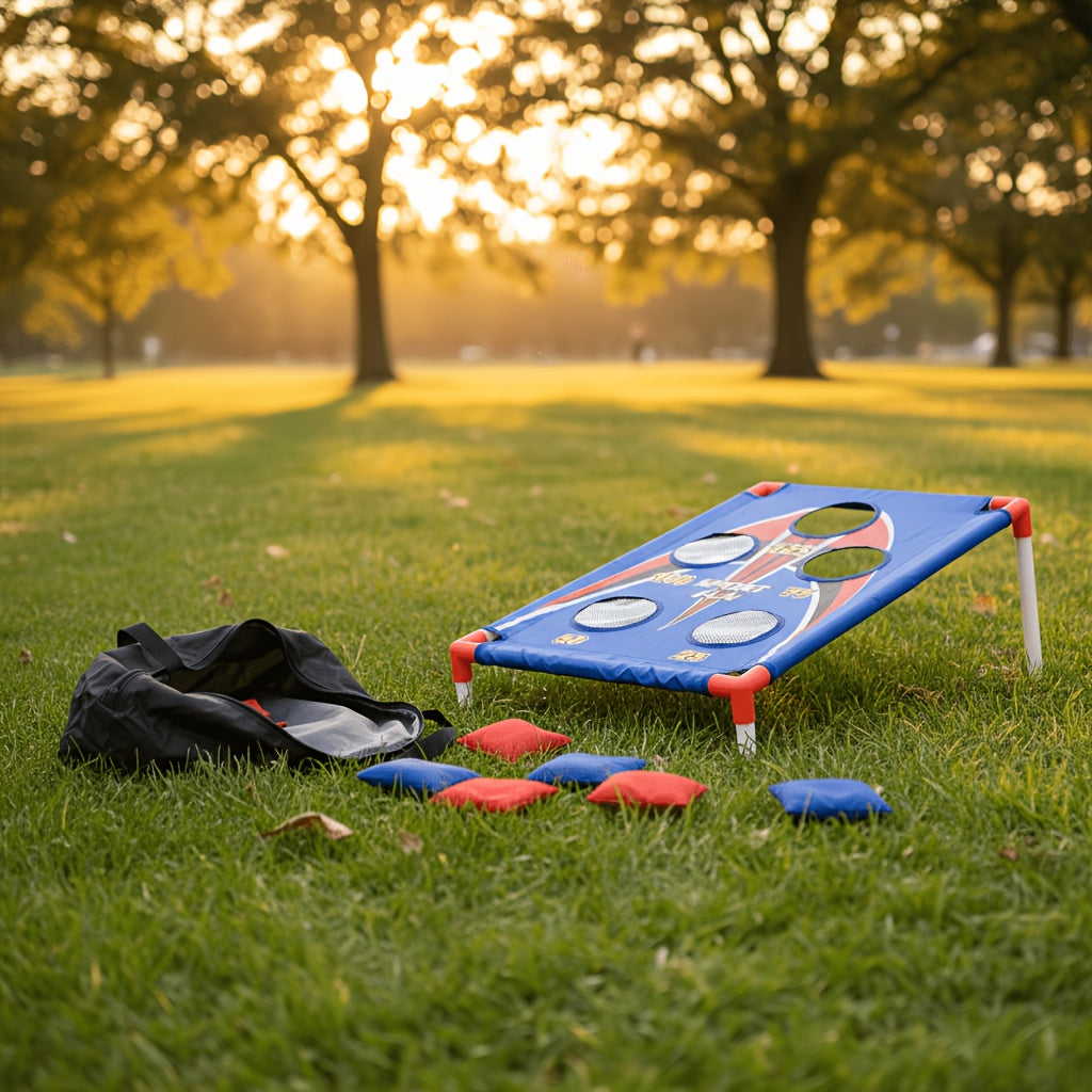 Bean Bag Toss Game Set – 5-Hole Scoring Board, 8 Bean Bags & Carry Bag – Outdoor Backyard Lawn & Beach Game for Adults & Kids, Family Party, Birthday & Holiday Gift