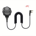 Walkie Talkie Remote Speaker Microphone H3 Lightweight Shoulder Mic PTT for Two Way Radio Clear Communication Outdoor Hiking Camping Tactical Black