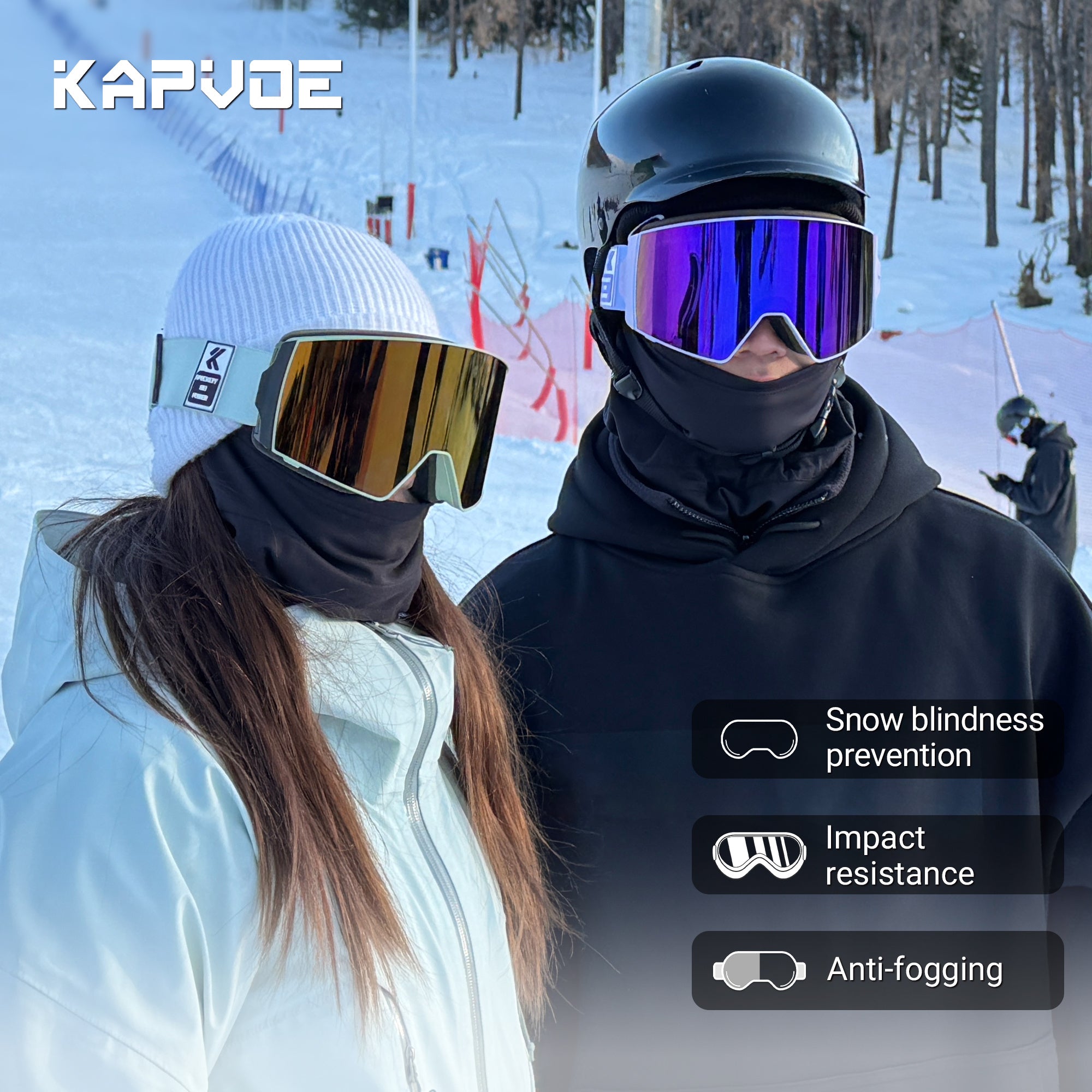 Magnetic Photochromic Ski Goggles OTG Helmet Compatible – 16-Point Magnetic Swap Lens, Triple-Layer Foam, Double Anti-Fog Dual-Layer PC 99.99% UV Protection for Men & Women, Includes Case & Bag