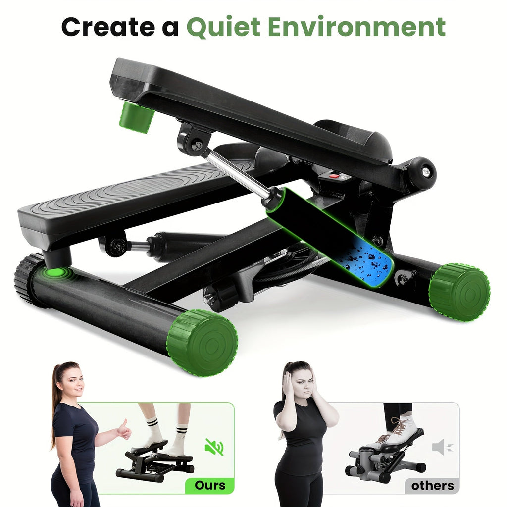 Compact Mini Stair Stepper with Resistance Bands – Twist Motion Full Body Workout Machine, 300 LBS Capacity, Portable Home Gym Cardio Step Trainer for Men Women