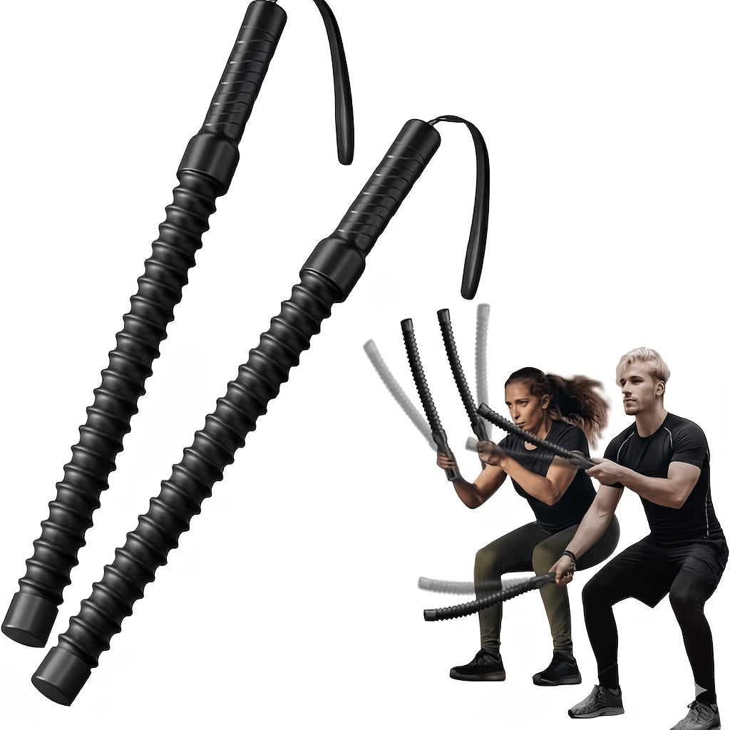 Ropeless Battle Ropes (2pcs) – Portable Cordless Weighted Workout Ropes with Steel Core & Non-Slip Handles for HIIT, Cardio, Full Body Training, Arms & Shoulders | Home Gym Exercise Equipment for Adults