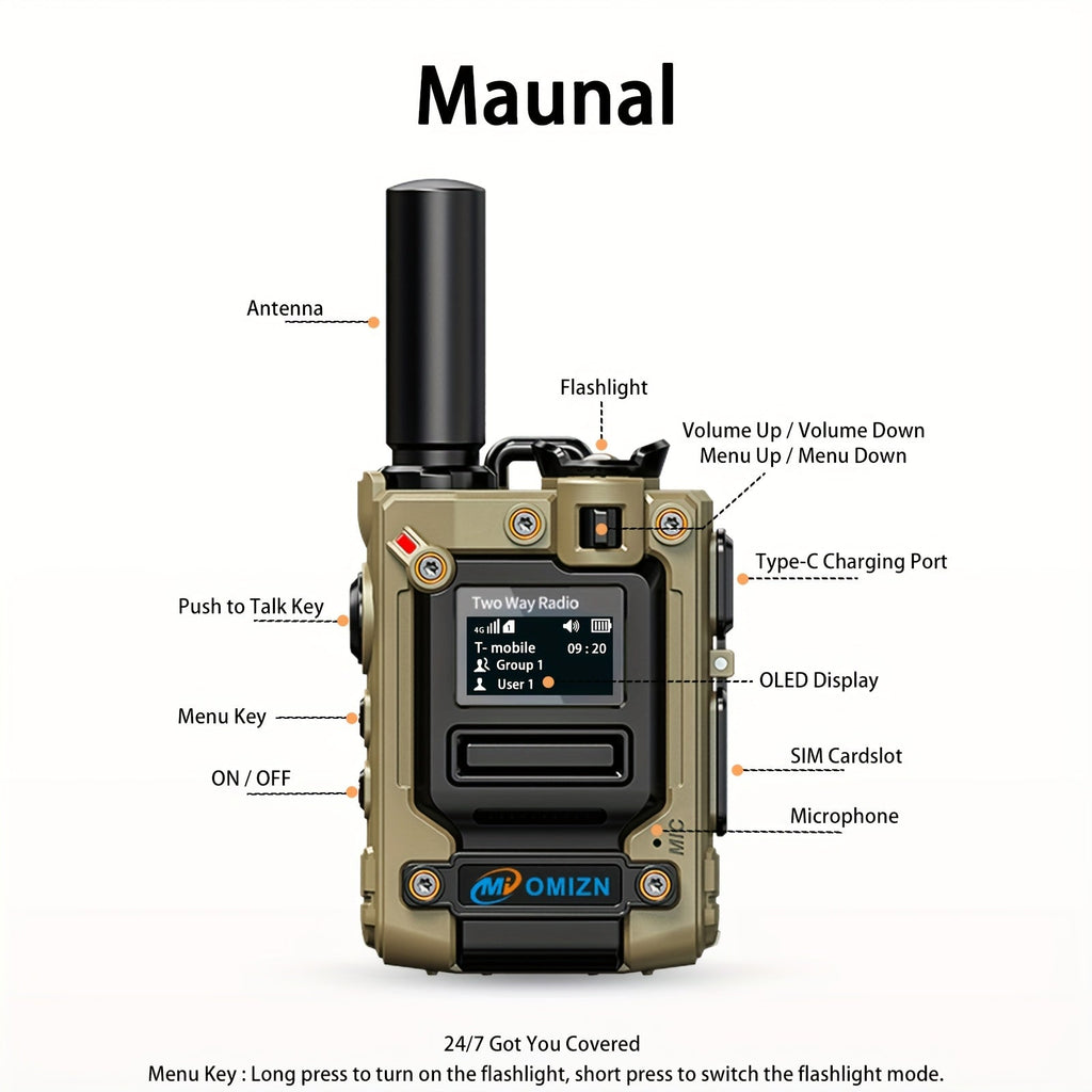 OMI M8 POC Walkie Talkie 5000 Miles, SIM Card Included