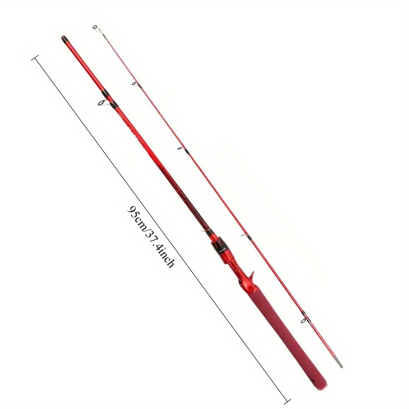 Carbon Fiber Fishing Rod Casting Model – 180cm / 70.86in Medium-Light Medium-Fast Action with EVA Grip Handle – Red & Black Lightweight Outdoor Fishing Rod for Bass, Trout & Freshwater
