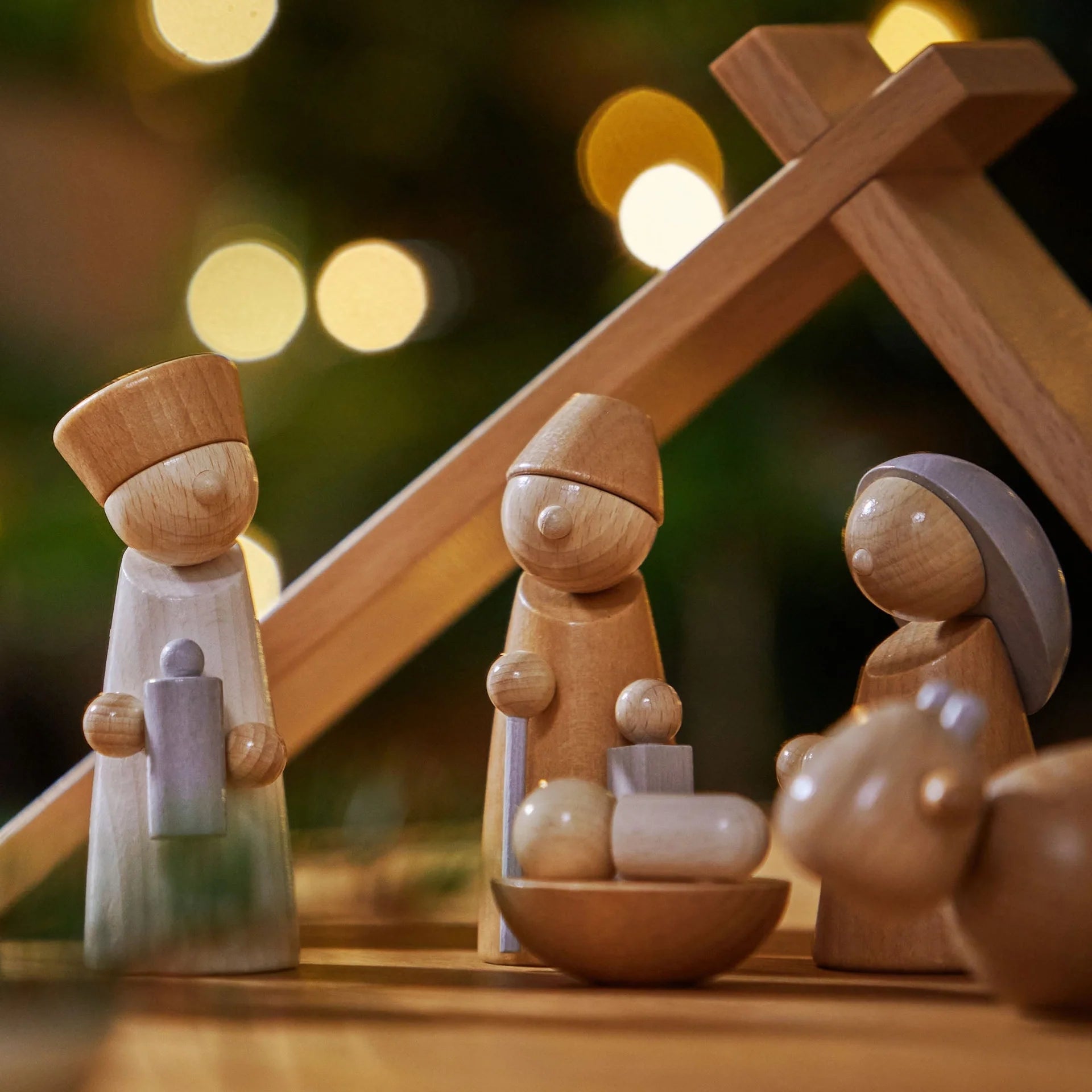 Wooden Nativity Scene