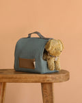 Maileg Puppy in Dusty Blue Pet Carrier - Soft Sand