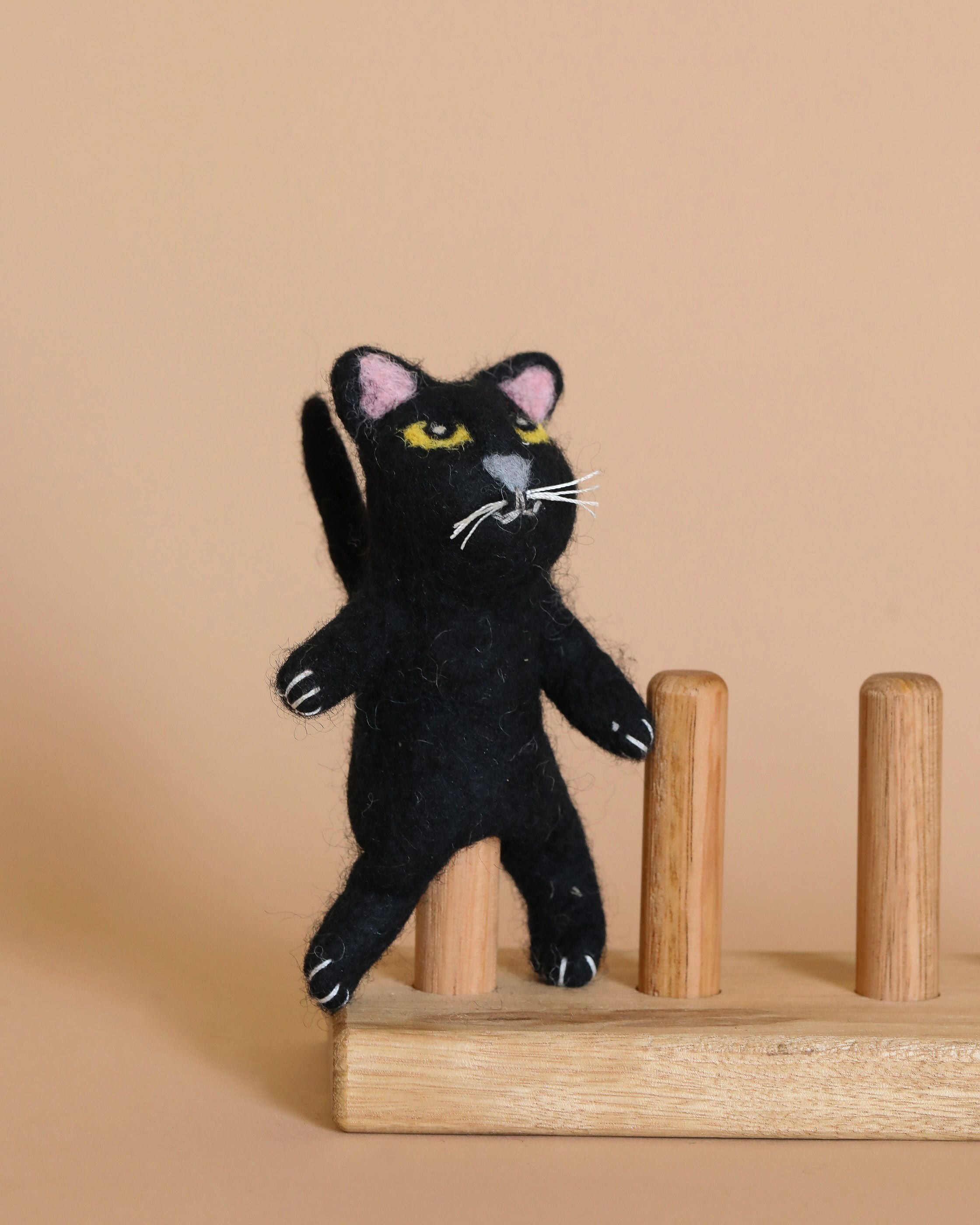 Felt Finger Puppet: Black Cat