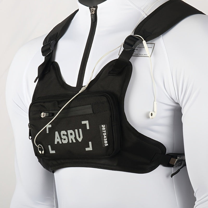 Lightweight Running Chest Bag for Men – Reflective Adjustable Vest Strap, Waterproof, Cycling Hiking Skiing Sports Pack