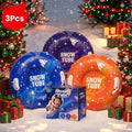 Snow Sled Tubes 3-Pack Foldable Inflatable – Triple-Layer PVC Snow Tubes 36 & 40 Inch, 220 lbs Capacity, 3-Layer Airlock Valve, Non-Slip Thickened Base & Embossed Handles for Ski Resort & Outdoor Winter Fun