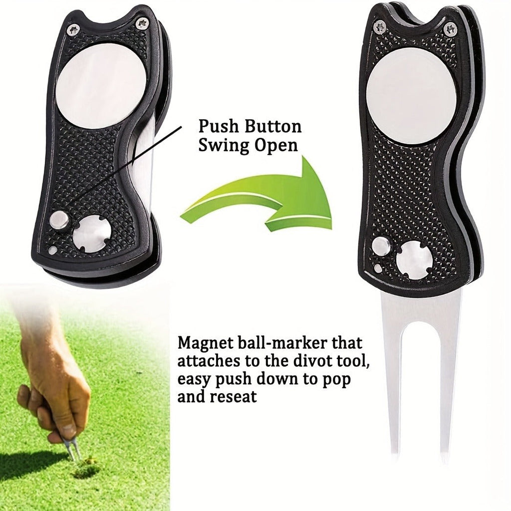 Golf Towel Set 5pcs Microfiber Waffle Towel Club Brush Divot Tool Retractable Carabiner Golf Cleaning Kit Gift for Men Women Golfers