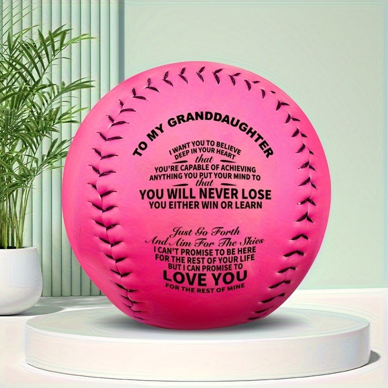 Inspirational PU Softball Gift for Granddaughter Birthday Christmas