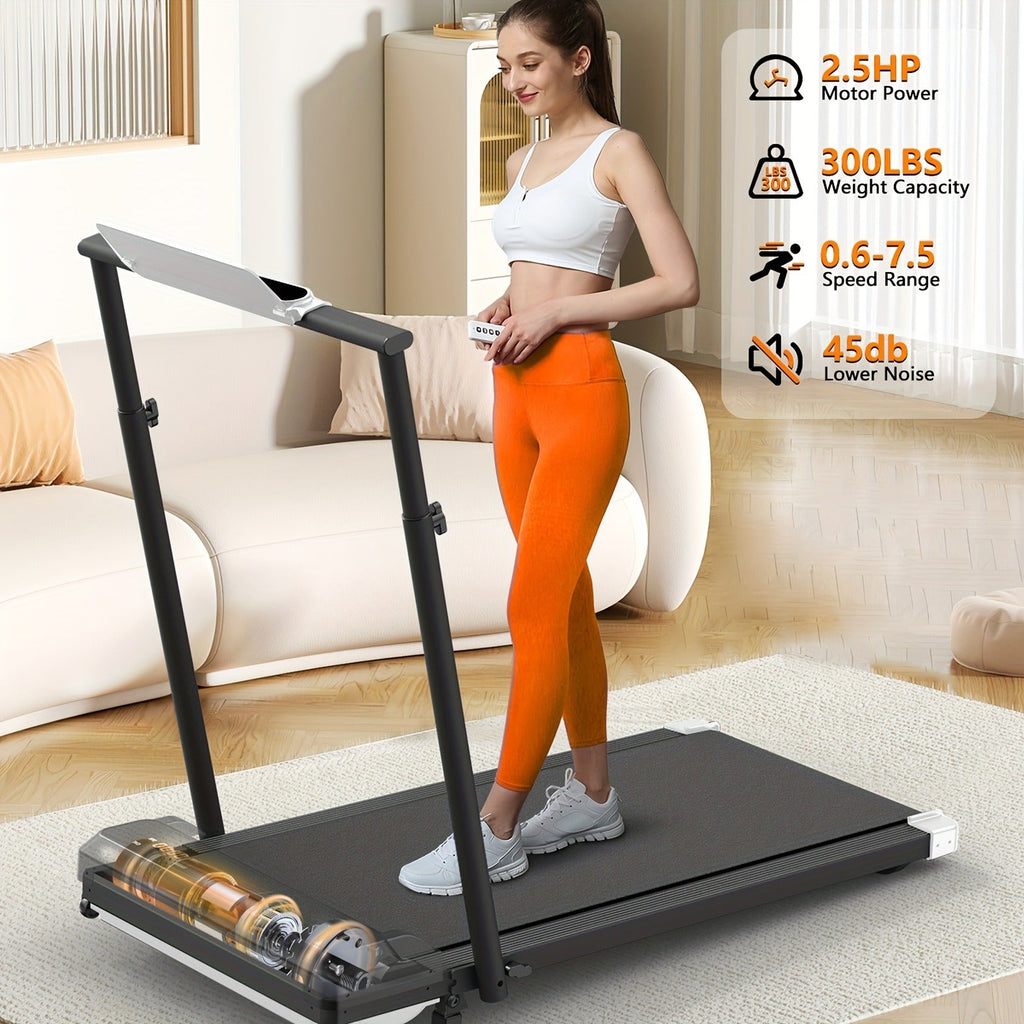 Incline Foldable Treadmill Walking Pad – 300lb Capacity, Portable with Handles, Under Desk Compact Design for Home & Office Use – 3 Model Options