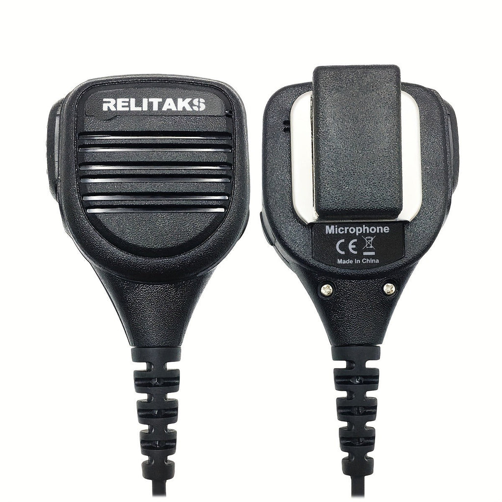 RELITAKS Handheld Two-Way Radio Speaker Mic – K-Head Connector, Coiled Cord, Compatible with Baofeng, TYT & More, No Battery