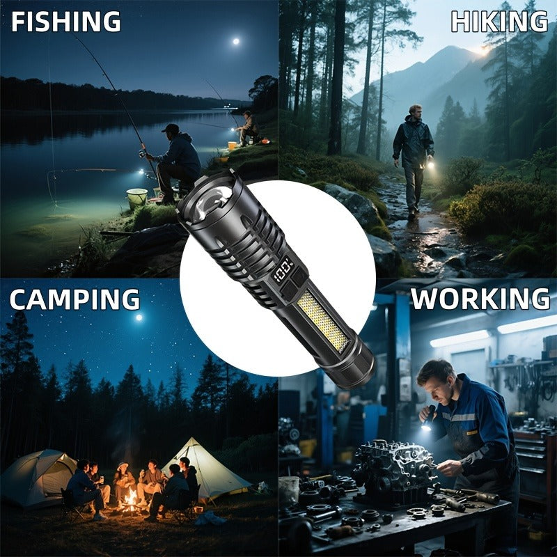 3000 Lumen Tactical Flashlight 2-Pack – USB-C COB Zoomable