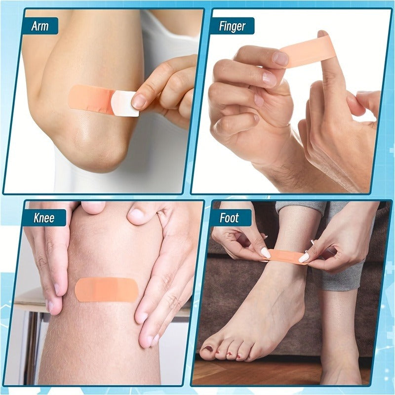 Assorted Adhesive Bandages 180/360pcs, Flexible Fabric Fingertip & Knuckle Bandages, Breathable Cloth Elastic Wound Care Strips, Various Sizes Spot Bandages for First Aid Home Outdoor
