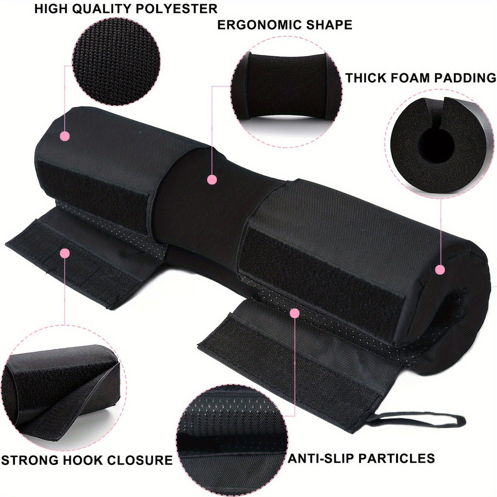 Barbell Squat Pad Set with Wrist Straps & Ankle Straps – Thick Anti-Slip Foam Bar Pad for Hip Thrusts, Squats & Lunges, Weightlifting Neck Cushion for Men Women