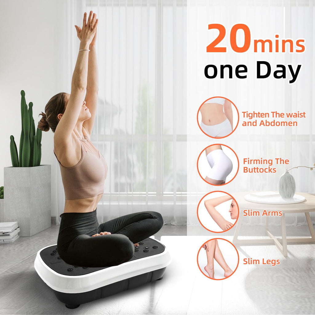 Vibration Plate Exercise Machine 120 Speed Levels – 5 Resistance Bands, LCD Display, Remote Control, 3 Workout Programs – Full Body Shaker for Weight Loss & Fat Burning, Women & Men