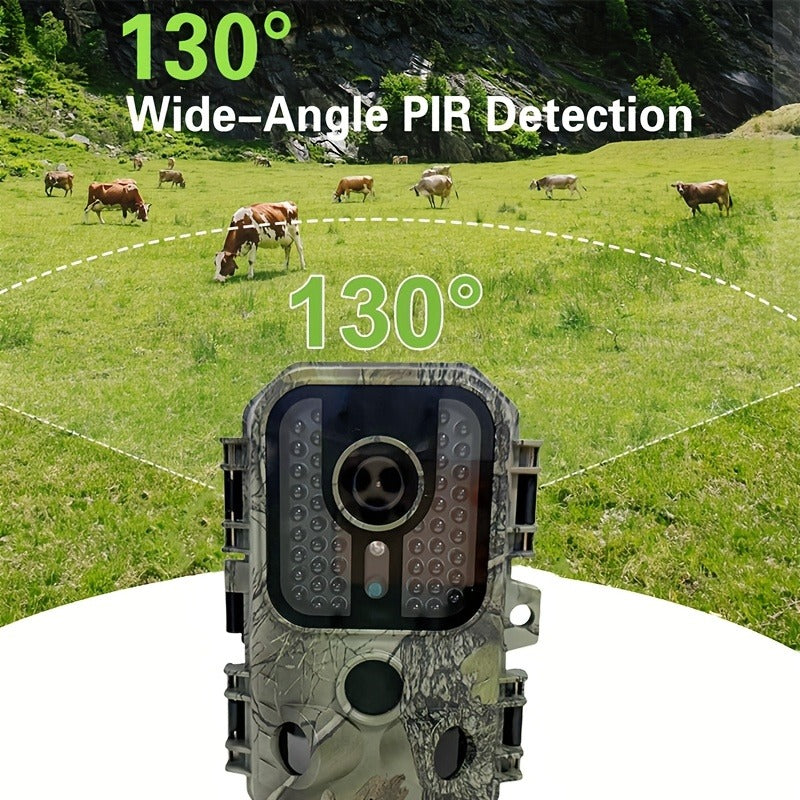 30MP Trail Camera with Night Vision – 2.5K 1080P HD Game Cam, 0.3s Trigger Speed, 850nm IR, 60ft Detection Range, Motion Activated Wildlife & Hunting Camera with 32GB Memory Card