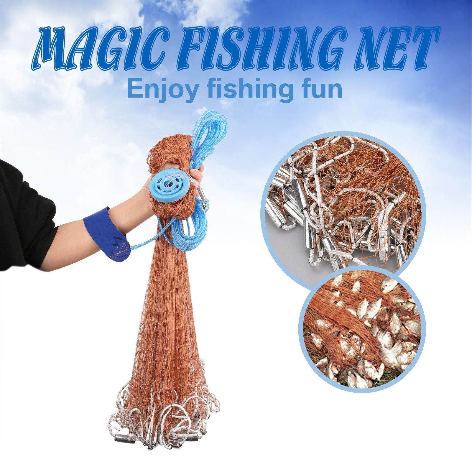 Saltwater Casting Net Set with Fish Basket – 12-Foot Diameter, 0.12" Mesh, Heavy-Duty Zinc-Plated Lead Sinkers for Rapid Sinking – American-Style Fishing Net Ideal for Pier, Beach & Surf Fishing