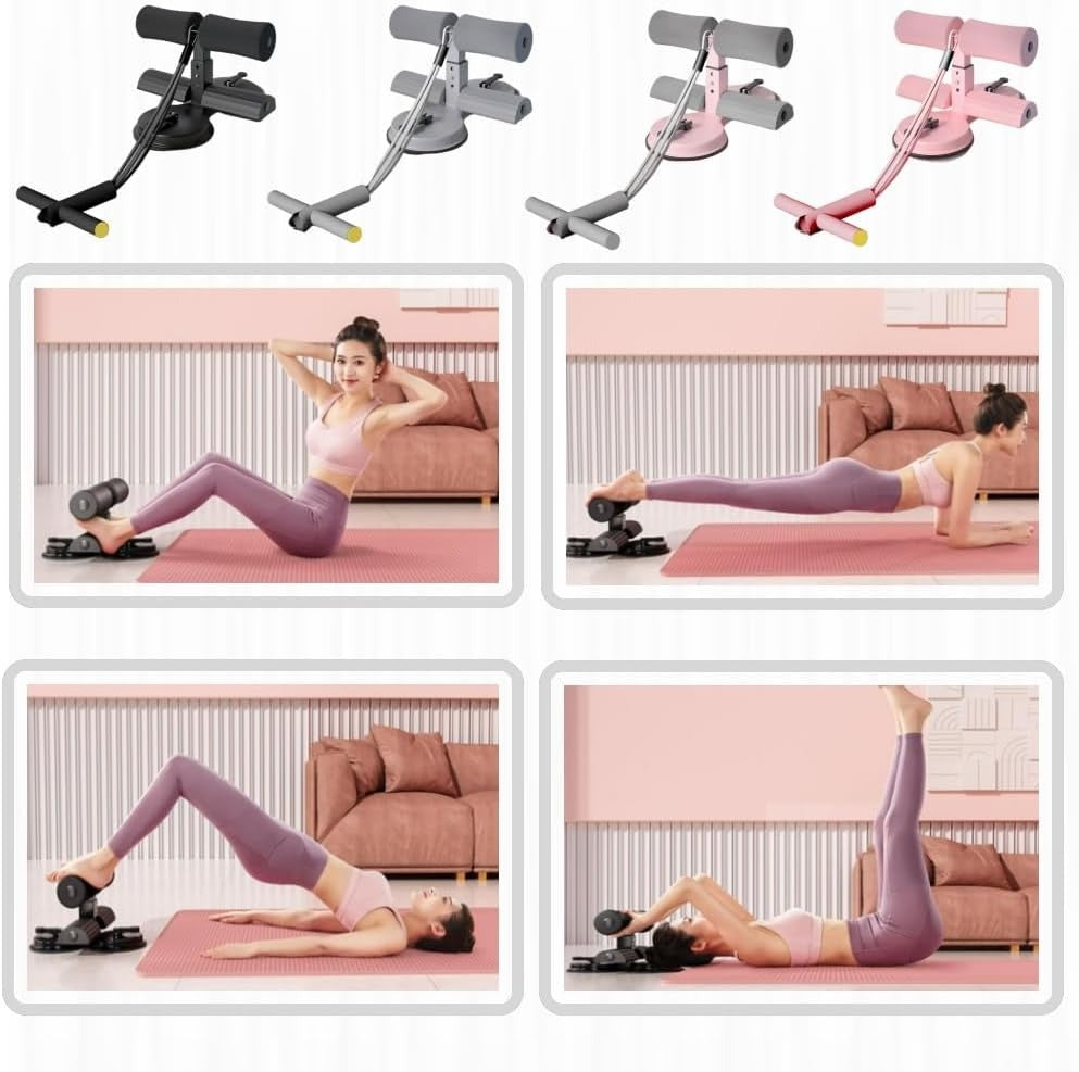 Adjustable Ab Trainer Sit-Up Assistant Device – Abdominal Exercise Equipment for Home Gym, Core Strength Training Aid for Men & Women, Unisex Workout Tool, Available in Black & Pink