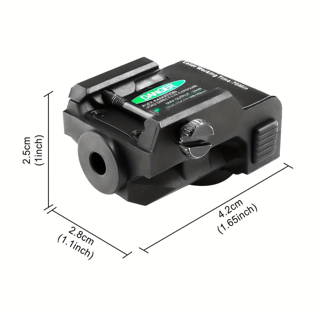 Compact Green Laser Sight Magnetic USB Charging Ambidextrous Low Profile 20mm Picatinny Rail for Handgun Pistol Airgun 150-300m Range PA66 Nylon