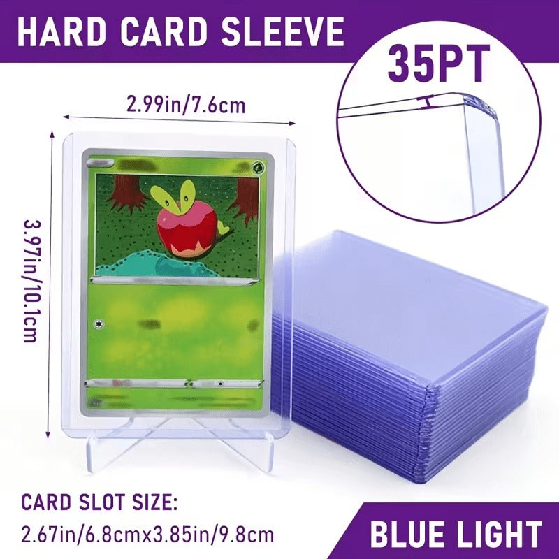 Card Protector Sleeves Top Loading PVC 50 or 100 Pack Waterproof Scratch Bend Moisture Resistant Durable Card Sleeves for TCG Gaming Baseball Football Sports Cards Star Photo Cards Storage and Organization