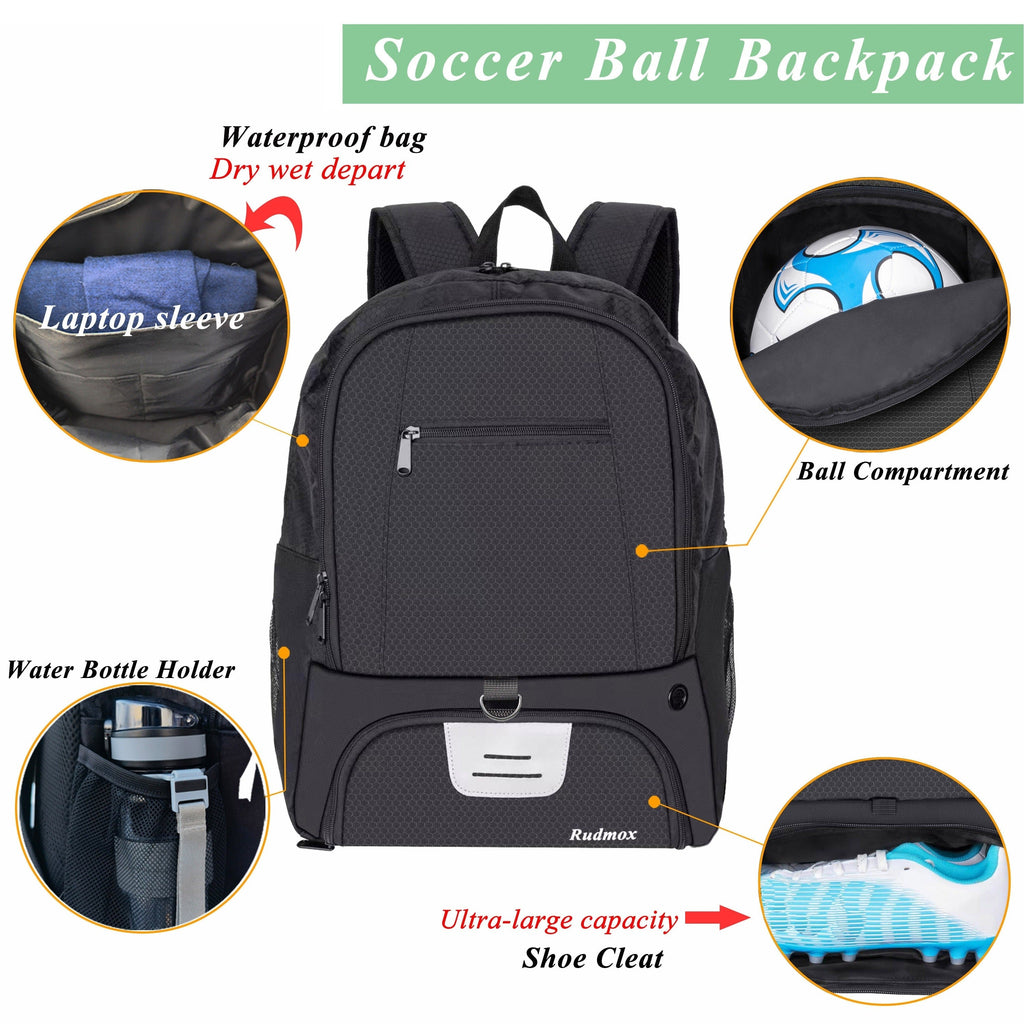 Soccer Ball Backpack – Sports Bag with Cleat & Ball Compartment