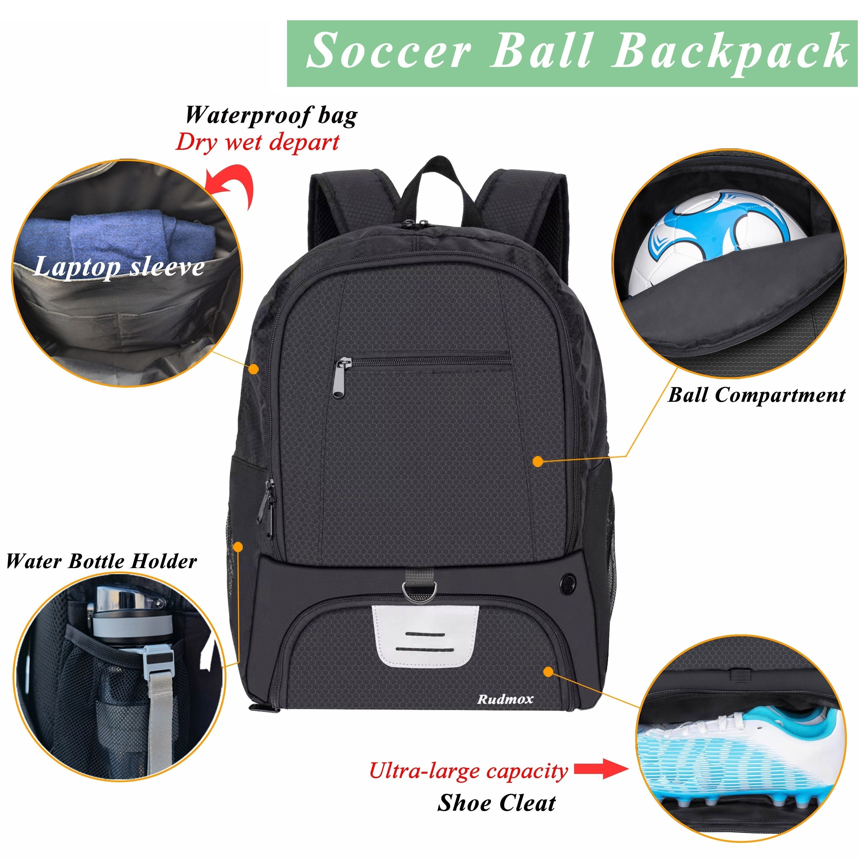 Soccer Ball Backpack – Sports Bag with Cleat & Ball Compartment