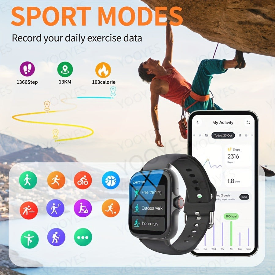 Smart Watch with Answer & Make Calls for Women Men – 100+ Sports Modes, Fitness Activity Tracker, Heart Rate Monitor, Pedometer, Compatible with Android & iPhone, Perfect Gift