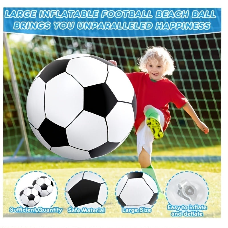 Giant Inflatable Soccer Ball for Indoor & Outdoor Use – Large Beach Ball for Pool Parties, Backyard Games, Playground Kickabout & Events – Fun Summer Sports Ball for Kids & Adults