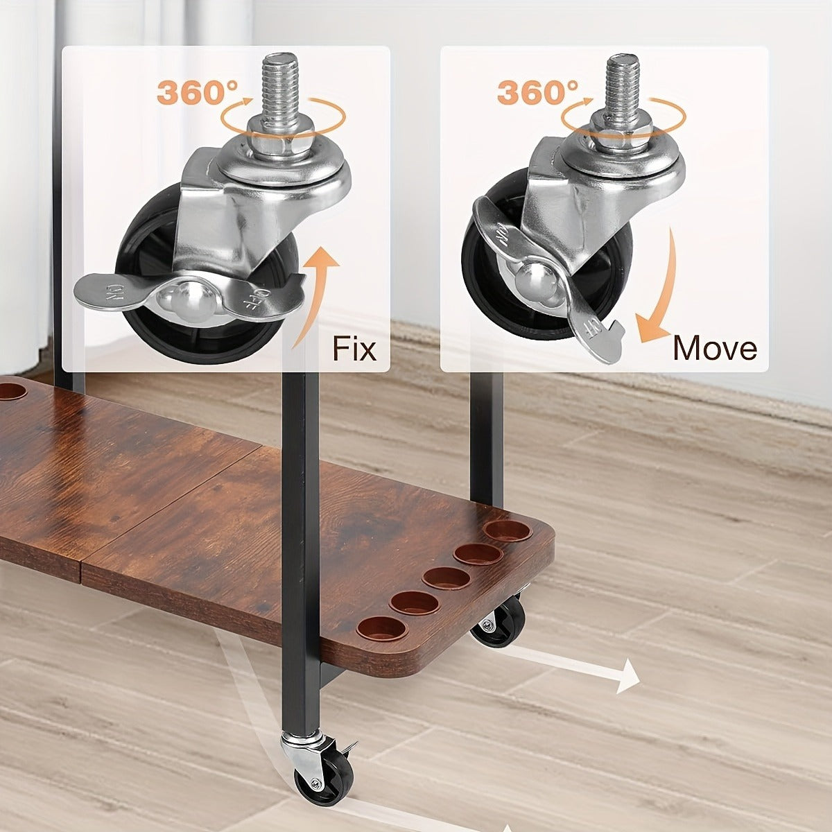 Rotating Fishing Rod Holder Rack Holds 10 Rods Tackle Storage Cart for Garage Floor Standing Pole Organizer Fishing Gear Storage for Men