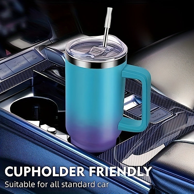 40oz Tumbler with Handle and Straw – Insulated Stainless Steel Water Bottle, Leak-Proof Lid, Cup Holder Friendly, 34H Cold / 8H Hot, Carrier Bag Included, Gift for Women & Men, 5 Colors (Sports, Gym, Travel)