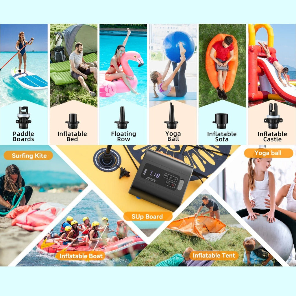 Smart High-Pressure Air Pump, LCD Auto-Stop & USB Fast Charge