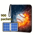 Trading Card Binder 900 Card Slots 9-Pocket 50 Pages PU Waterproof Zipper Closure 3-Ring D-Ring Removable Sheets for Baseball Football Basketball TCG MTG Sports Card Collection Storage Album