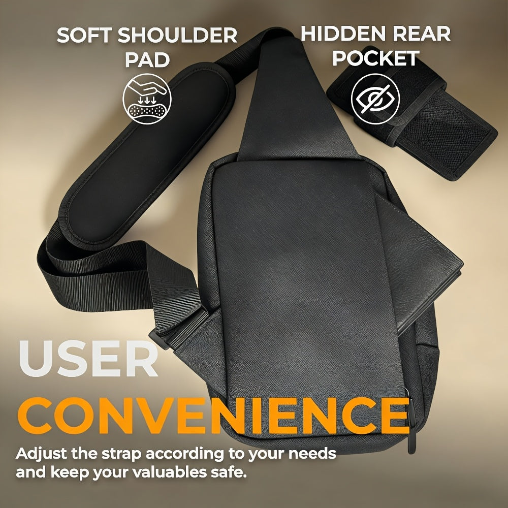 CCW Shoulder Bag Tactical Concealed Carry Bag for Men with Chest Holster Multiple Compartments EDC Sling Bag for Daily Use Shooting Range Hiking Outdoor Activities Black