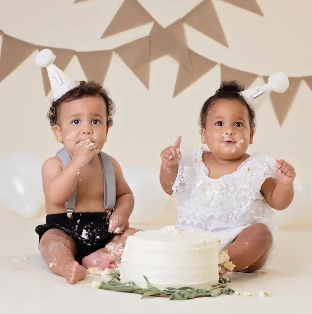 Party Hat - Linen and White